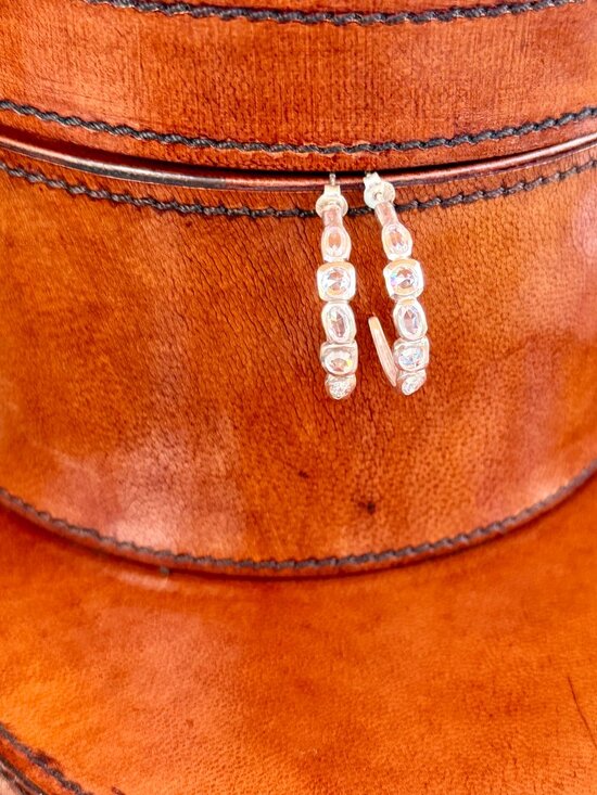 Silpada Jewelry - Retired Silpada Magnifique CZ Hoop Post Earrings P2792 Sterling Silver